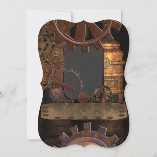 Alternatieve bruiloft met steampunk kaart (Achterkant)