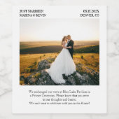 Alternatieve Elopement bruiloft aankondiging Wijn Etiket (Enkel label)