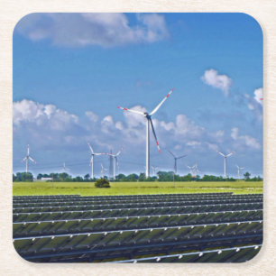 Alternatieve energie - Zonne- en windenergie Kartonnen Onderzetters