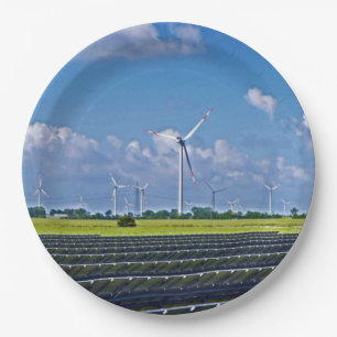 Alternatieve energie - Zonne- en windenergie Papieren Bordje