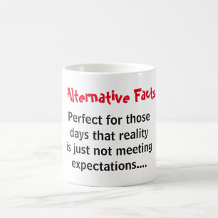 Alternatieve feiten versus realiteit koffiemok