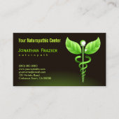 Alternatieve geneeskunde Naturopath Green Caduceus Visitekaartje (Voorkant)