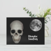 Alternatieve Gotische Schedel Kerstmis Kaart (Staand voorkant)