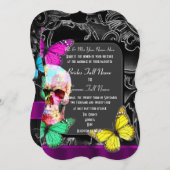 Alternatieve gotische suiker schedel bruiloft kaart (Voorkant / Achterkant)