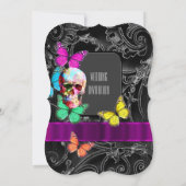 Alternatieve gotische suiker schedel bruiloft kaart (Achterkant)