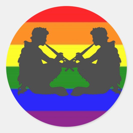 Alternatieve Griekse Gay Pride vlag Ronde Sticker (Voorkant)