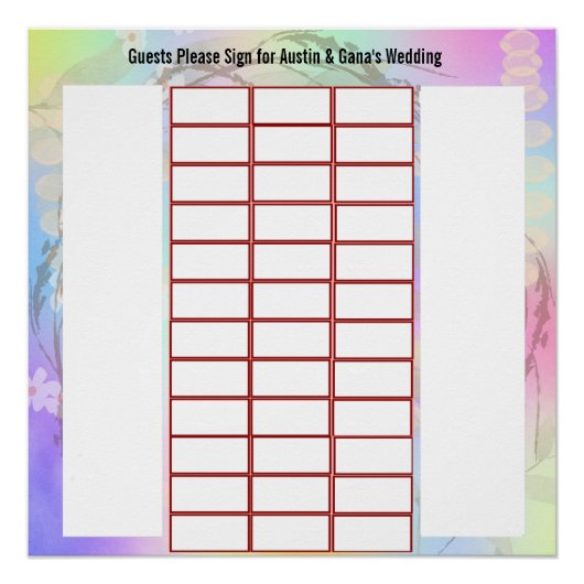 Alternatieve handtekening ontwerpgast voor bruilof perfect poster (Voorkant)