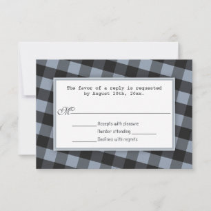 Alternatieve Kaarten van Gingham Bicycle Wedding R RSVP Kaartje
