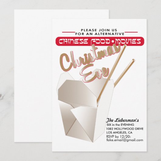 Alternatieve kerstavond kaart (Voorkant / Achterkant)