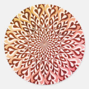 Alternatieve kleur symmetrisch patroon ronde sticker