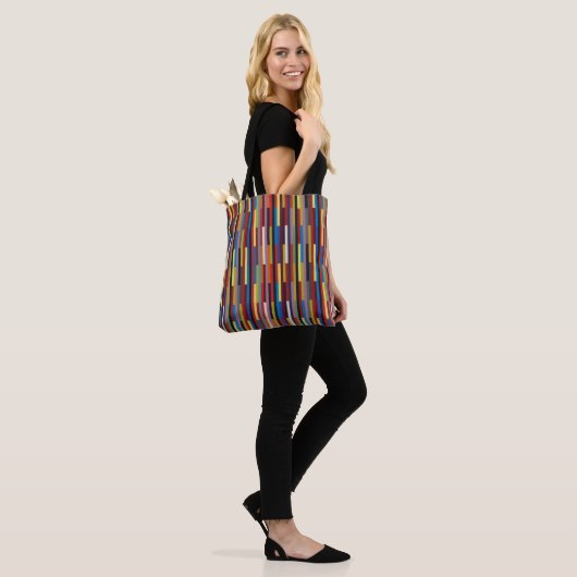 Alternatieve kleurenstrips - Patchwork - Vertcal Tote Bag (Op model)