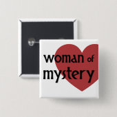 Alternatieve knop : Vrouw van Mystery Vierkante Button 5,1 Cm (Voorkant /achterkant)