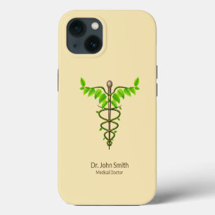Alternatieve Medische Caduceus Groene Bladeren Bei iPhone 13 Hoesje