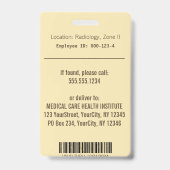 Alternatieve medische kaduceus Green Leaves Beige Badge (Back)