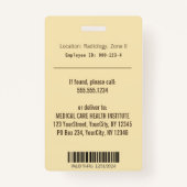 Alternatieve medische kaduceus Green Leaves Beige Badge (Achterkant)