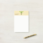 Alternatieve medische kaduceus Green Leaves Beige Post-it® Notes (Op bureau)