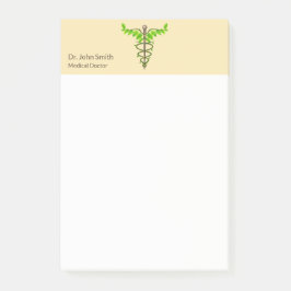Alternatieve medische kaduceus Green Leaves Beige Post-it® Notes
