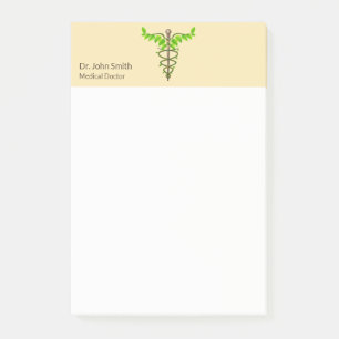 Alternatieve medische kaduceus Green Leaves Beige Post-it® Notes