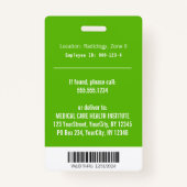 Alternatieve medische kaduceus Green Leaves White  Badge (Achterkant)