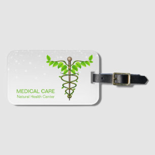 Alternatieve medische kaduceus Green leveert White Bagagelabel