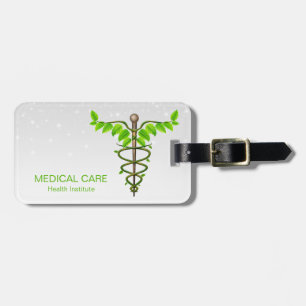 Alternatieve medische kaduceus Green leveert White Bagagelabel