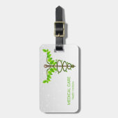 Alternatieve medische kaduceus Green leveert White Bagagelabel (Voorkant verticaal)