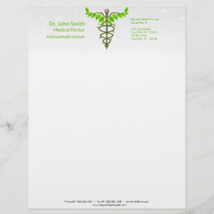 Alternatieve medische kaduceus Green leveert White Briefhoofd