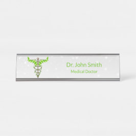 Alternatieve medische kaduceus Green leveert White Bureau Naambordje
