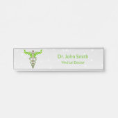 Alternatieve medische kaduceus Green leveert White Deurbordje (Voorkant)