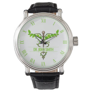 Alternatieve medische kaduceus Green leveert White Horloge