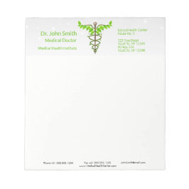 Alternatieve medische kaduceus Green leveert White Notitieblok