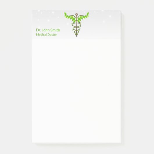 Alternatieve medische kaduceus Green leveert White Post-it® Notes (Voorkant)