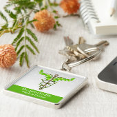 Alternatieve medische kaduceus Green leveert White Sleutelhanger (Zijkant)