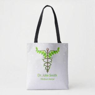 Alternatieve medische kaduceus Green leveert White Tote Bag