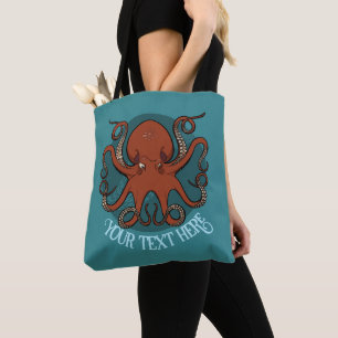 Alternatieve Octopus Kunstwerk Voeg Je Tekst Ontwe Tote Bag
