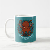 Alternatieve Octopus Kunstwerk Voeg uw Tekst Ontwe Koffiemok (Links)