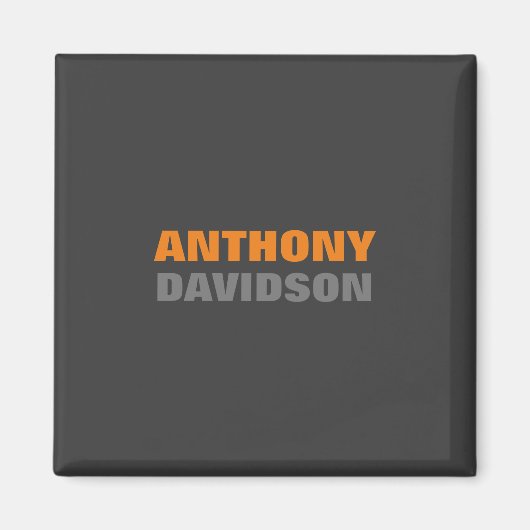 Alternatieve Perfecte Grootte Grijs Oranje Vet Tek Magneet (Voorkant)