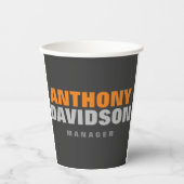 Alternatieve perfecte Oranje standaardtekst voor f Papieren Bekers (Voorkant)