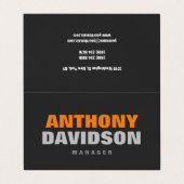 Alternatieve perfecte Oranje standaardtekst voor f Visitekaartje (Buitenkant ongevouwen)