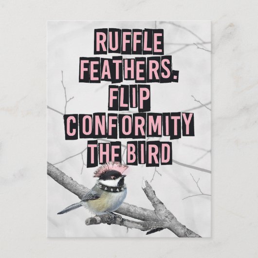 Alternatieve Punk Vogel Anti Conformiteit Briefkaart (Voorkant)