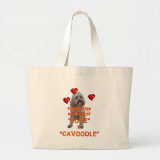 alternatieve spelling van LOVE is CAVOODLE Grote Tote Bag