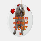 alternatieve spelling van LOVE is CAVOODLE Keramisch Ornament (Rechts)