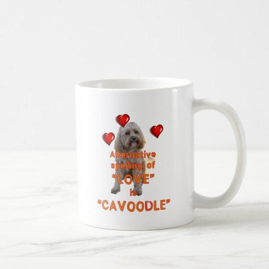 alternatieve spelling van LOVE is CAVOODLE Koffiemok (Rechts)