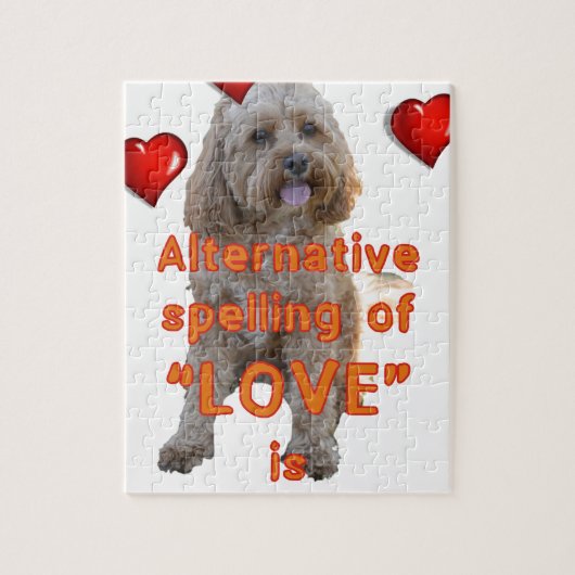 alternatieve spelling van LOVE is CAVOODLE Legpuzzel (Verticaal)