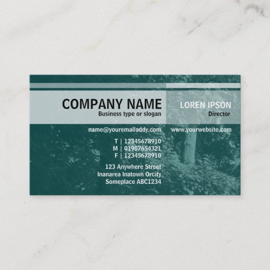 Alternatieve tafels - in de bomen - donkerdonker B Visitekaartje (Voorkant)