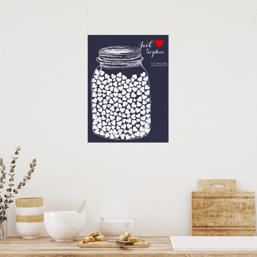 Alternatieve trouwgastenboek mason chalk 150 poster (Keuken)