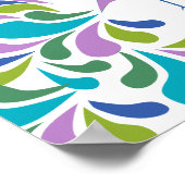 Alternatieve trouwgastenboek pauw kleurrijk poster (Hoek)