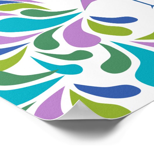 Alternatieve trouwgastenboek pauw kleurrijk poster (Hoek)