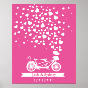 Alternatieve trouwgastenboektandem, aangepaste kle poster