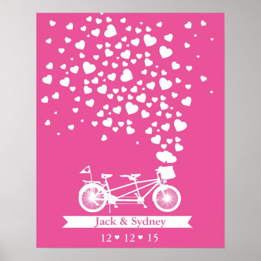 Alternatieve trouwgastenboektandem, aangepaste kle poster (Voorkant)